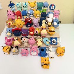 Handmade Generation 1 Pokemon Crochet Keychains
