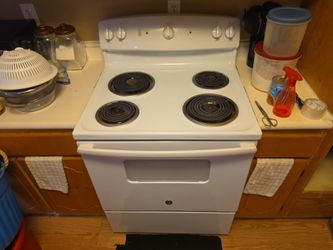 All white electric stove