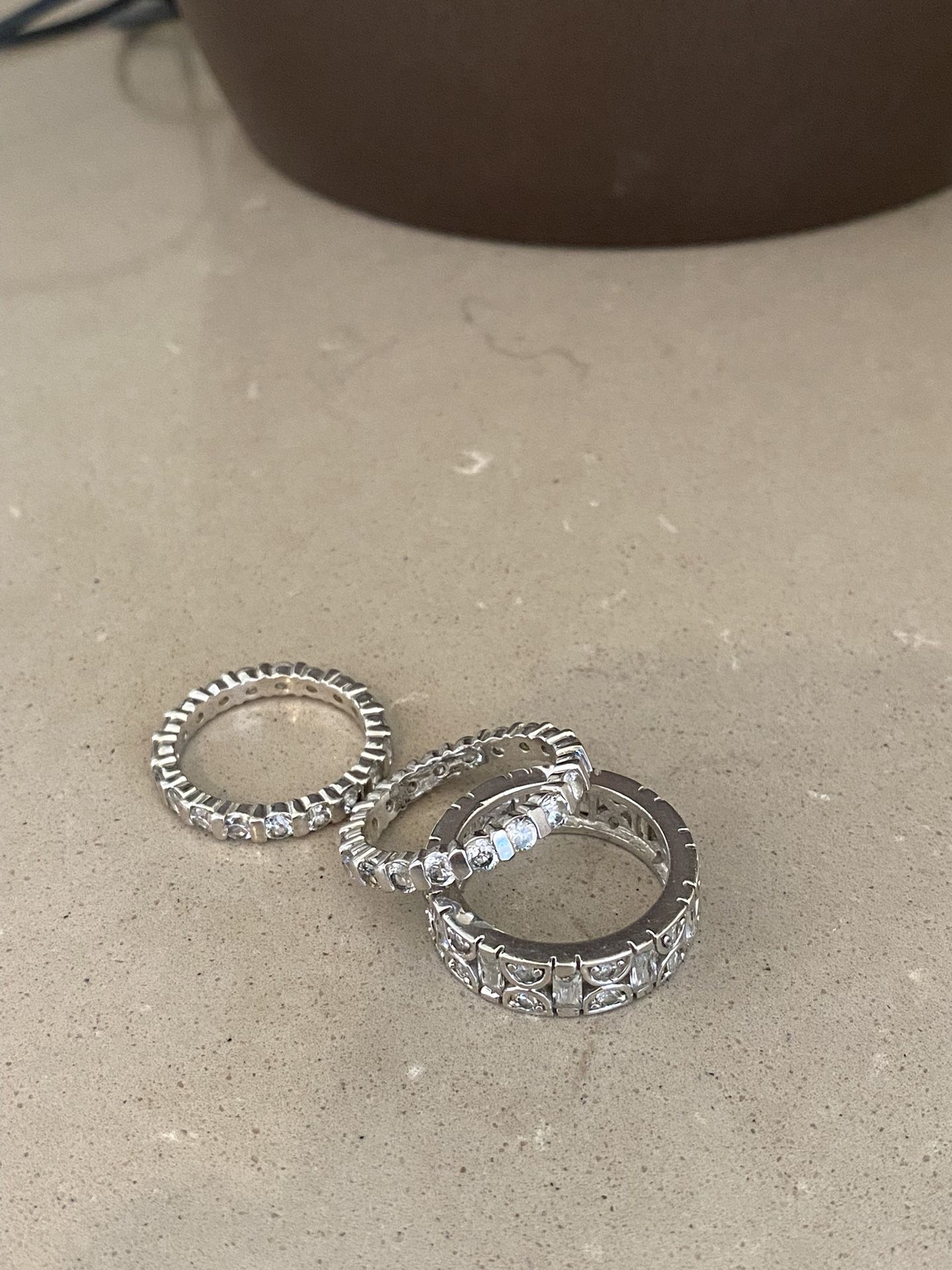 Silver Rings With Cubic Zirconia 