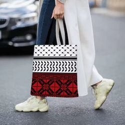 Traditional Design Tote Bag Picnic Accessories Shoulder Bag Large Capacity Christmas Shopping Bag