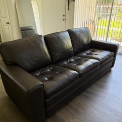 Brown Leather City Furniture Couch 