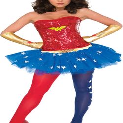 WONDER WOMAN-DLX CORSET Size S/m Or M/l