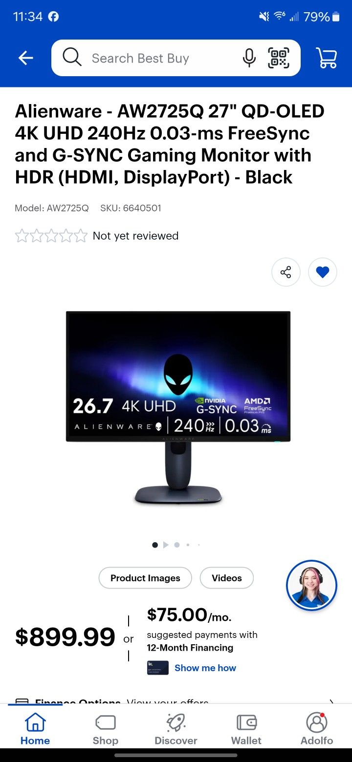 Alienware - AW2725Q 27" QD-OLED 4K UHD 240Hz