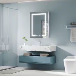 24 in. W x 32 in. H Rectangular Silver Aluminum Recessed/Surface Mount Left Medicine Cabinet with Mirror LED and Clock 