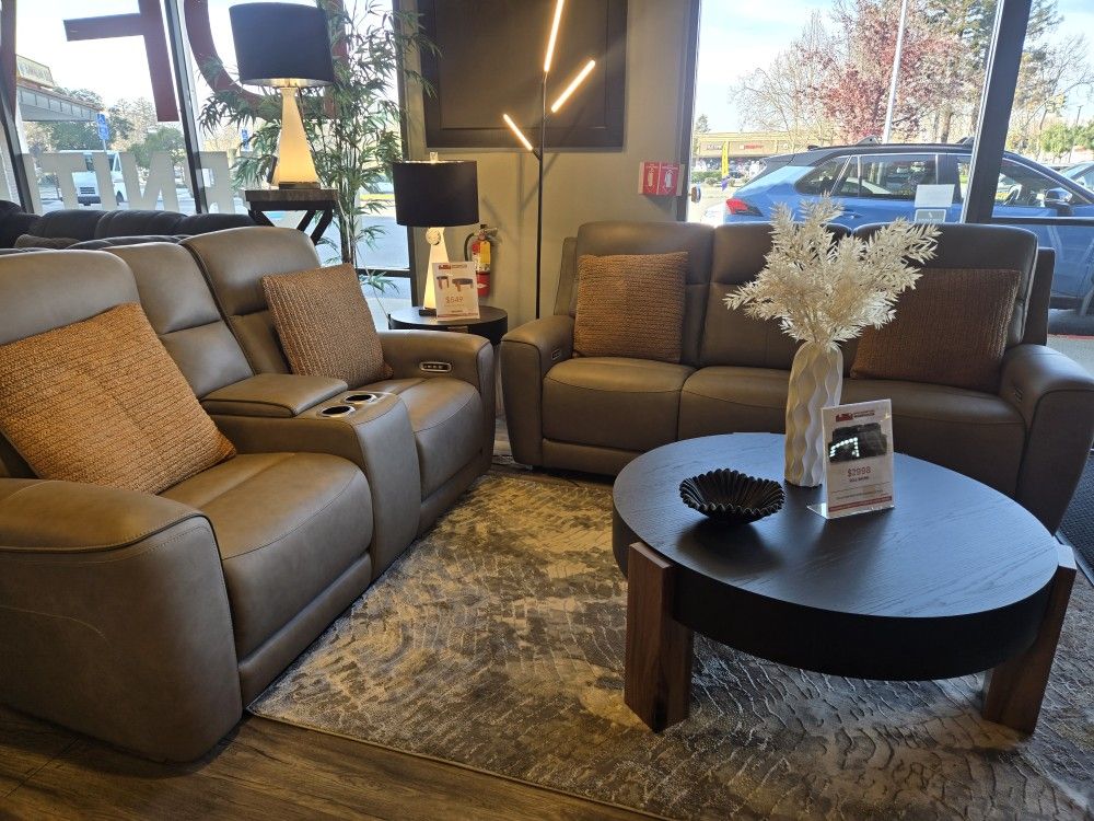 ROUND BLACK BROWN COFFEE TABLE AND END TABLE SET