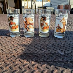4 Glasses Of The Saturday Evening Post