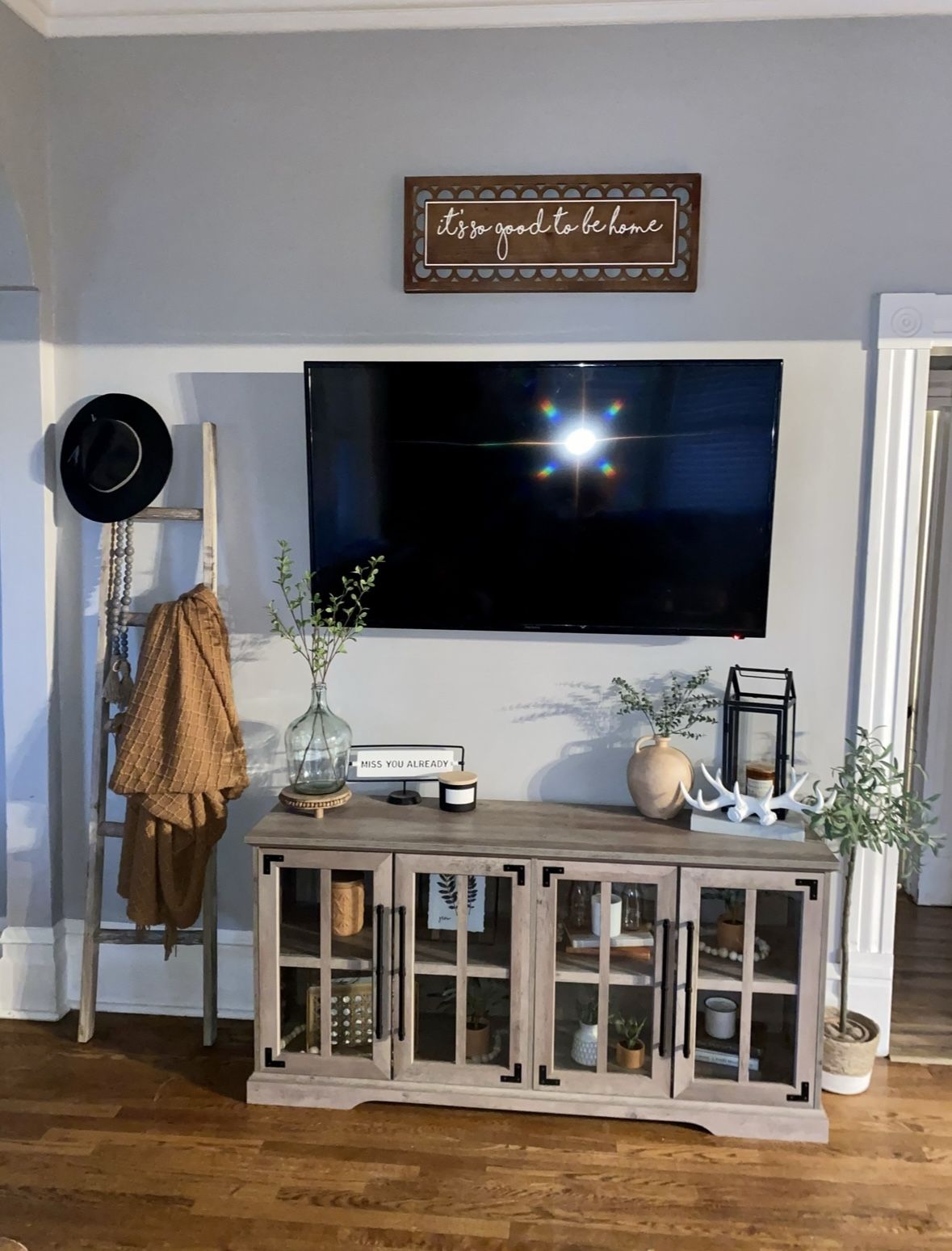 Wood/Glass Console Table