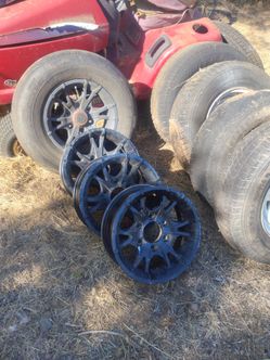 Trailer rims tires six lug 15 inch