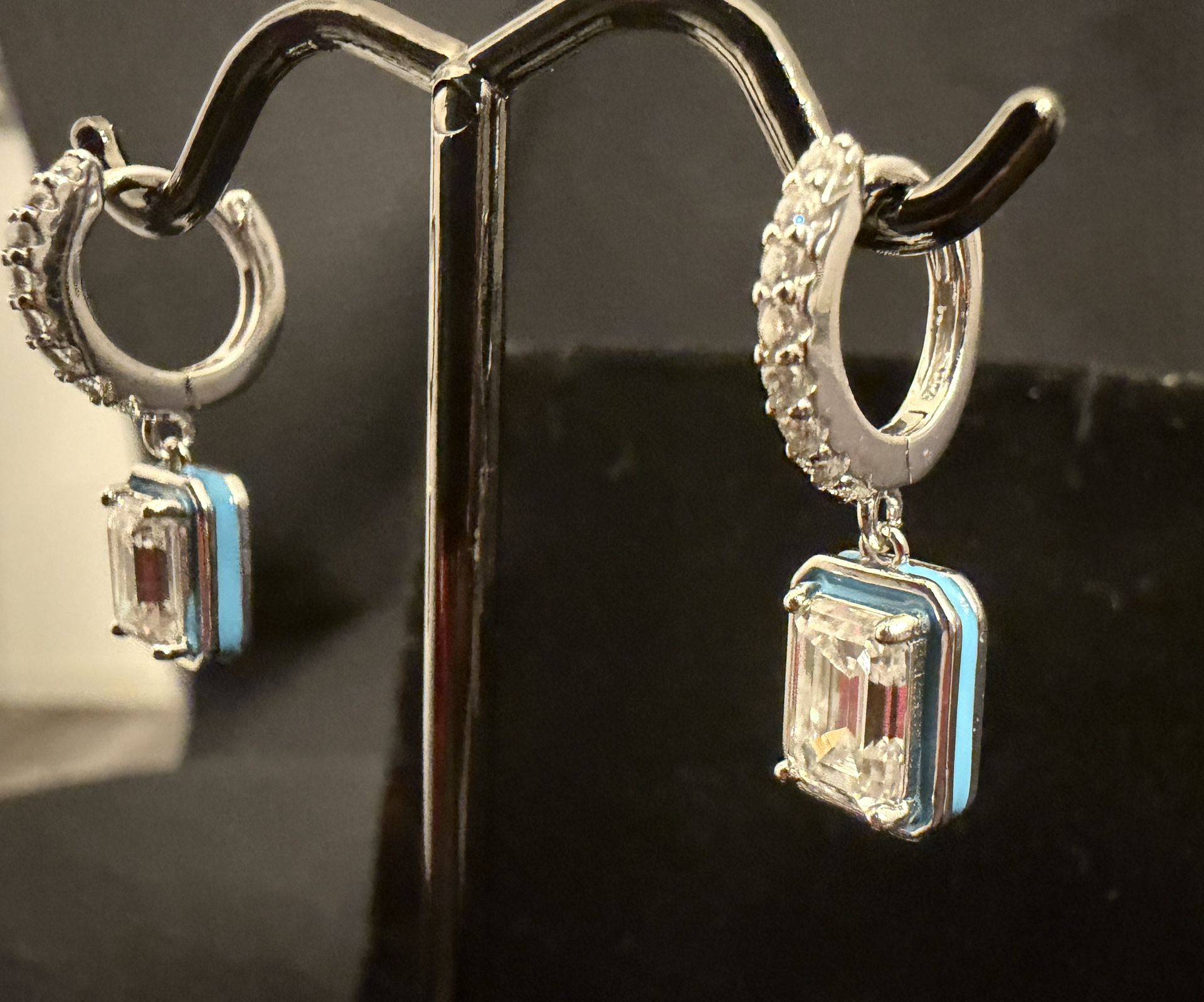 1-Carat Moissanite Dangle Huggy Earrings