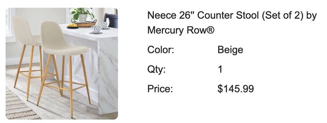 Mercury Row Neece 26" Counter Stools Set of 2