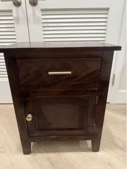 Walnut Wood Chargable Nightstand