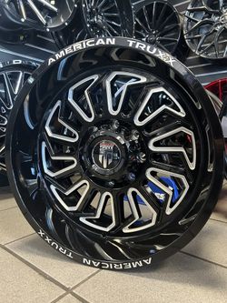 20x10 American Truxx Rims 8x170 Gloss Black Milled -18 Offset