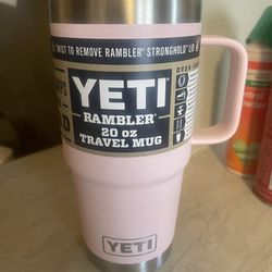 Original YETI Ice Pink 20 oz Rambler Tumbler with Magslider Lid for