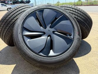 FREE DELIVERY - NEW 4x 2026 Tesla Model Y Juniper Wheels Rims Crossflow Continental T3 255/45/19