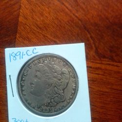 1891 CC Morgan Silver Coins 