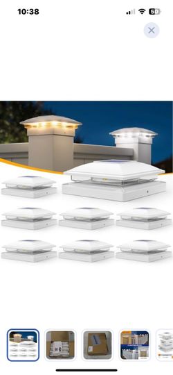 “New”8 pack Solar Post Cap Lights(2 color light mode) Set of 8