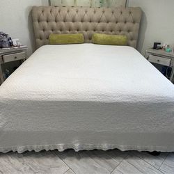 King size bed set, headboard & base