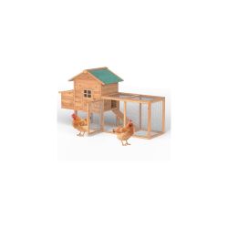 80'' Large Chicken Coop with Nesting Box,Wooden Hen House for 2-4 Chickens,Outdoor Chicken House with Removable Tray,Run&Waterproof Roof,Duck Coop,Yar