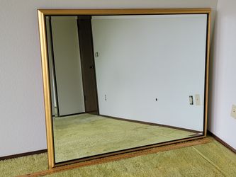 Large Framed Beveled Mirror