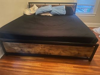 King size bed frame and mattress