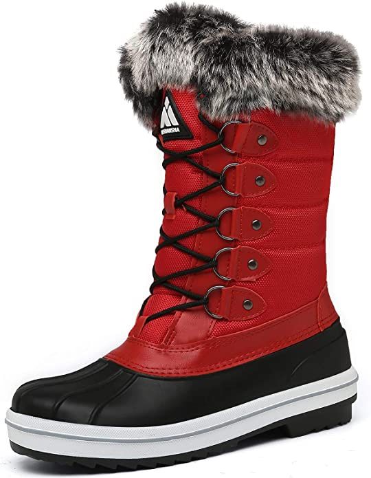 Women's Mid Calf Winter Snow Boots Waterproof Outdoor Cold Weather Insulated Boot Warm Lined Non Slip