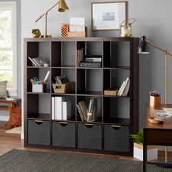 NEW Stylish Wooden Espresso Storage Organizer Bookcase Office College