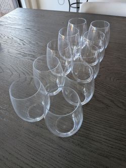 10 Stemless Wine Glasses