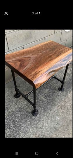 Live Edge industrial style end table