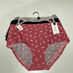 LAURA ASHLEY LS8661 5PKA MF NO SHOW BRIEF PANTIES  3 pieces size L