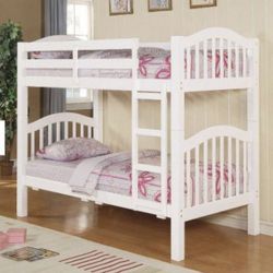 White Bunk Bed Twin Twin Bed For Kids✨New