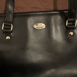 Coach Black Leather Shoulder Bag Tote - Very Good Condition