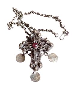 Antique Armenian Filigree Cross Necklace Mid-19th Century