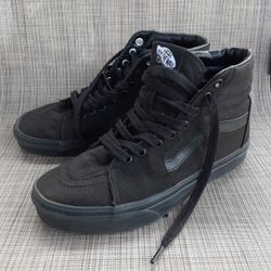 Vans Skate Board Shoes kids- CANVAS SK8-HI/Size B6.0 W7.5- all black