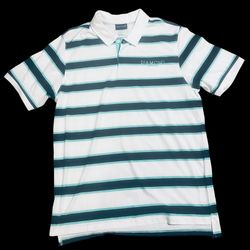 Diamond Supply CO size large Polo Shirt White/Black-Teal. NWOT