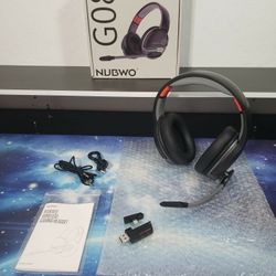 New NUBWO G08 Dual Wireless Gaming Headset W/ Microphone for PS5, PS4, PC, Mobile and Tablet | 2.4GHz Wireless & Bluetooth 5.3 | 100 Hours Battery Lif