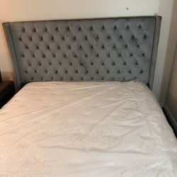 Grey Tuft Bedframe/ Headboard - Bed Set Available- Colors Available- SAME DAY DELIVERY 🚚