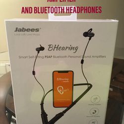 JaBees Bluetooth Headphones And Hearing Amplifier / Brand New In Box