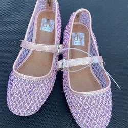 Kids' Blessed Rhinestone Mesh Mary Jane Flat