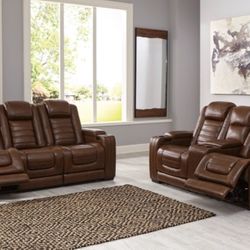 Backtrack Chocolate Power Reclining Set

