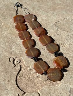 Sterling silver handcrafted Natural Agate gemstone necklace