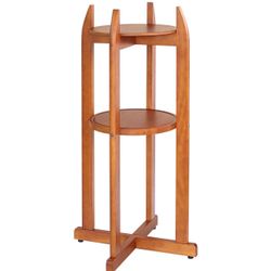 #214 Natural Solid Wood Water Dispenser Stand 32.8”H- 11.2”W with 2 Round Shelf’s