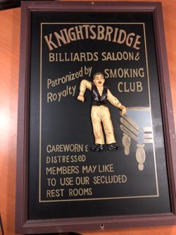 Knightsbridge real wood bar sign