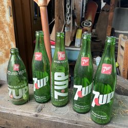 Vintage Green 7up Bottles