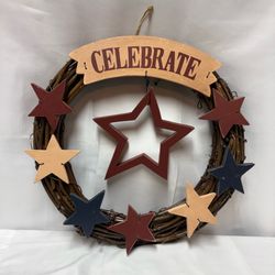 Rustic Celebrate Star Grapevine Wreath - 4th Of July