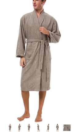 Men's Terry Cloth Kimono Bathrobe L/XL