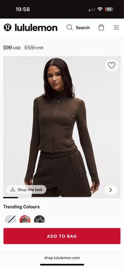 Brand new Lululemon walnut nut Define Cropped Jacket Nulu