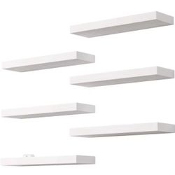 NEW White Floating Shelves – Set of 6 – In Box