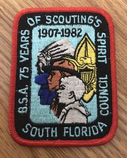 Boy Scouts Of America ~ South Florida 75 years of Scouting’s Spirit  Patch (1 Of 2)