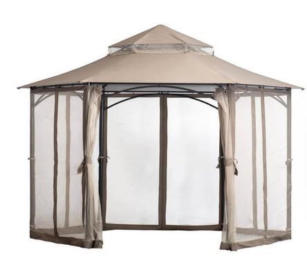 New 11’ x 11’ Magnolia High-Quality Steel Frame Gazebo with Fabric Roof and Mosquito Netting