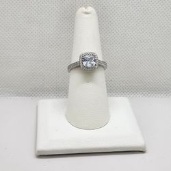 Brand New Sterling Silver 925 Square Gemstone Cz Stones Ring 